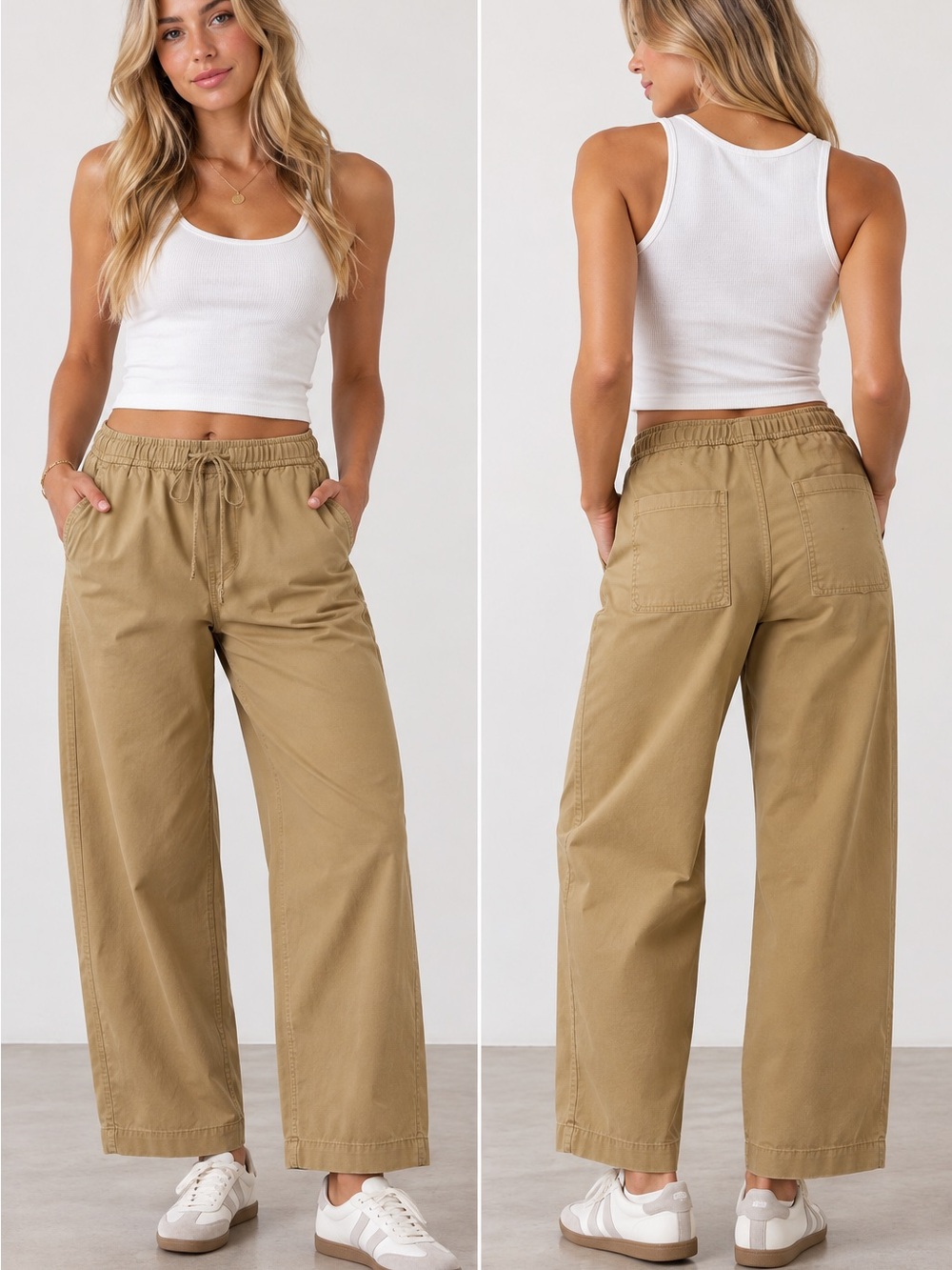 Gap Mid Rise Easy Barrel Pull On Pants